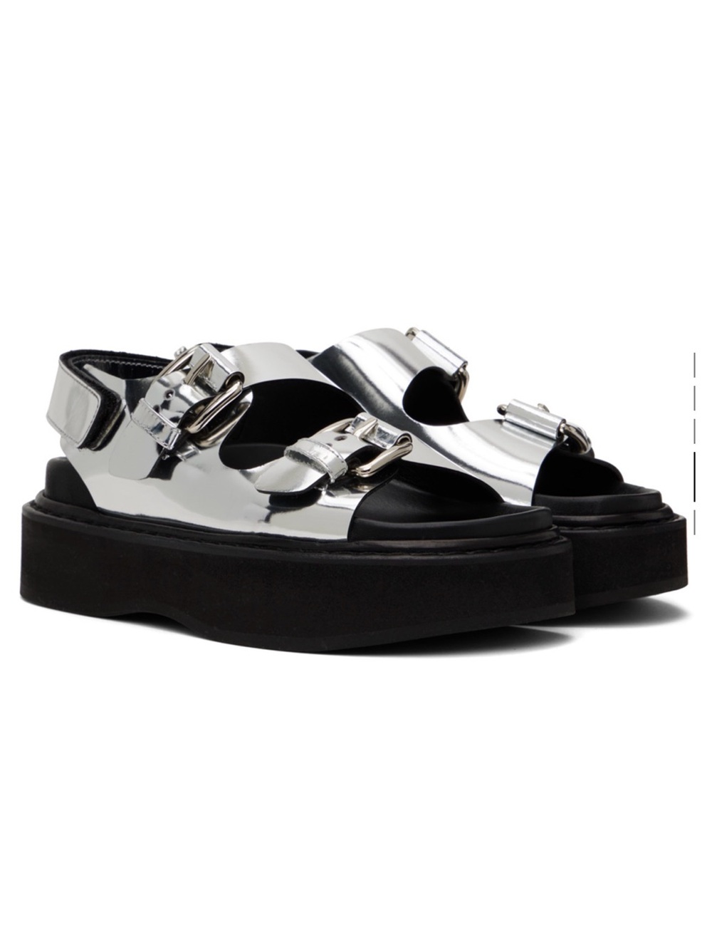 NEW Simone Rocha FW24 Silver Pearl Daisy Platform Sandals, IT 35